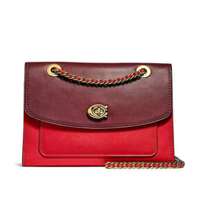 Coach Parker Shoulder bag in Red Colorblock